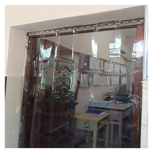 LINGDSWULING Industrial Grade Thermal Insulating Plastic Curtains Walk-in Vinyl Plastic Door Curtain Walk in Cooler Curtains Thick Striped Freezer Doorway(41.34x86.61in/1.05x2.2m)