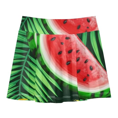 Joisal Tropical Vibrant Red Watermelons Tennis Skirts Toddler Outfit Athletic Shorts Girls Skorts Little Girl 4t