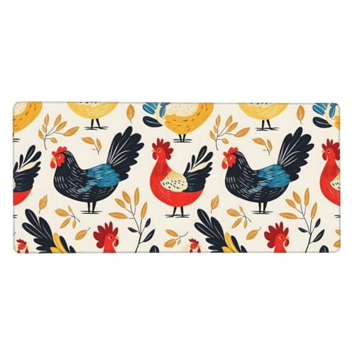 Tapis de souris de jeu avec bords cousus et base caoutchouc poulet