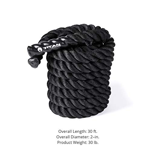 Titan Fitness 30 Foot Length 2 Inch Conditioning Battle Rope For Hiit Workouts, Cross Training #TOP1