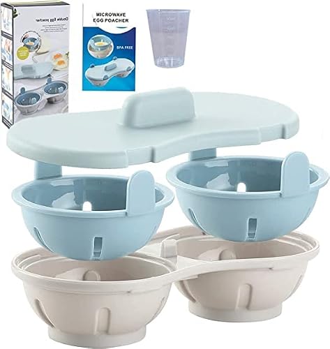 Best Kitchen Egg Poacher Microwaveable, Egg Cooker With Measure Cup Dishwashable, Egg L Maker Poached Egg Steamer Kitchen Gadget (Blue). Bpa Free. #TOP4