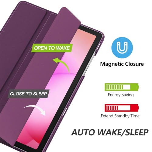Image of MoKo for Samsung Galaxy Tab A11 Plus / A11+ Case 11 Inch 2026, Galaxy Tab A9 Plus / A9+ Case 11 Inch 2024, Slim Stand Hard PC Translucent Back Shell Smart Cover, Auto Wake /Sleep, Dark Purple