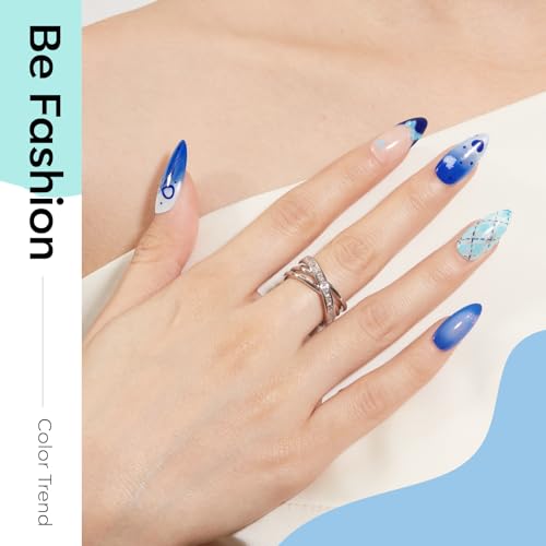 Image of modelones Gel Nail Polish Set Jelly Glitter 6Colors Blue