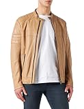BOSS Herren Junow1 Lederjacke, Medium Beige260, 46