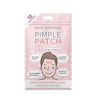 Skin Control Pimple Patch XL – 12 Patches for Larger Acne Breakouts (5cm x 2.5cm) - for face, neck, chest & back
