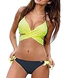 trikini push up noir jolidon  JFan Traje De Baño Mujer Sexy Bañador de Baño Conjunto de Bikini Push up Sujetador Acolchado Traje de baño Bikini para Mujeres