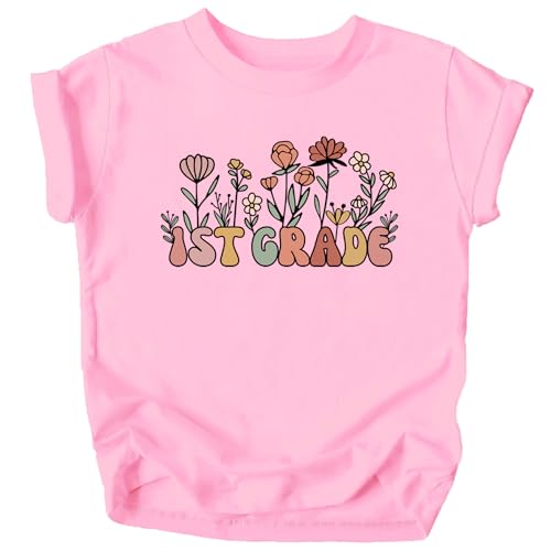 1st Grade Floral Shirt for Girls Cute Back to School Flower Graphic Tee for Kids4