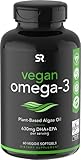 Vegan Omega-3 Fish Oil Alternative sourced from Algae Oil | Highest Levels of Vegan DHA & EPA Fatty Acids | Non-GMO Verified & Vegan Certified - 60 Veggie Softgels (Carrageenan Free)