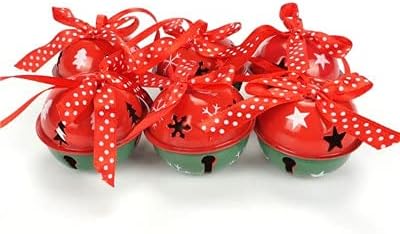 Small Christmas Bells,Christmas Hanging Bells, Small Christmas Bells 6pcs Christmas Decoration for Home(White)