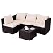 Produktbild COSTWAY Rattanmöbel, Gartenmöbel Poly Rattan, Lounge Set, Gartenlounge Gartengarnitur Gartenset Sitzgruppe Sitzgarnitur, inkl. Kissen, braun