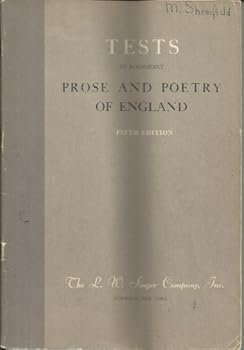 Paperback Tests to Accompany Prose and Poetry of England (Fifth Edition) Book