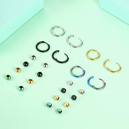 Surgical Stainless Steel Small Hoop Earrings 10mm/12mm/14mm Huggie Hoop Earrings for Women and Men2