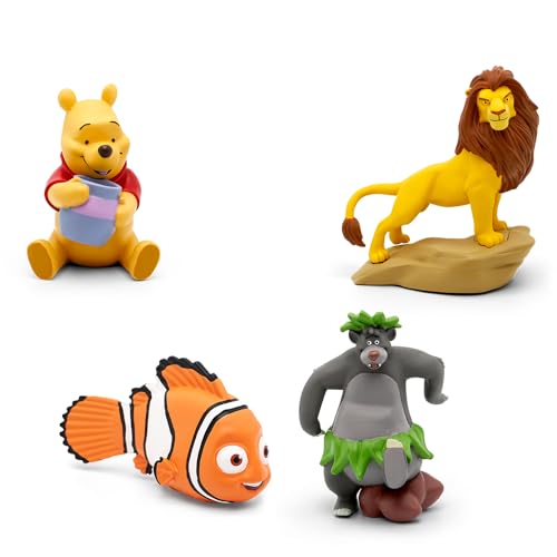tonies Collection Disney v2, 4 Personnages avec Histoire Audio et chansons pour conteuse Toniebox : Le Roi Lion, Nemo, Winnie et Le Livre de la Jungle - boîte...