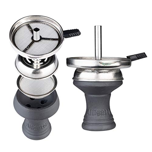 Alligator Shisha Bingo Performance - Grey (Silber) | Design Shisha | Komplett Set – Bild 6