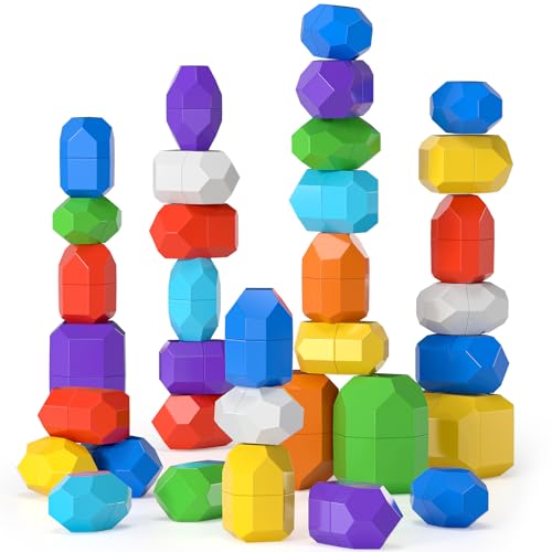 Temi JM003-1B Stacking Stones Educational Toy Set For Toddlers Sensory Building Blocks thumb #6