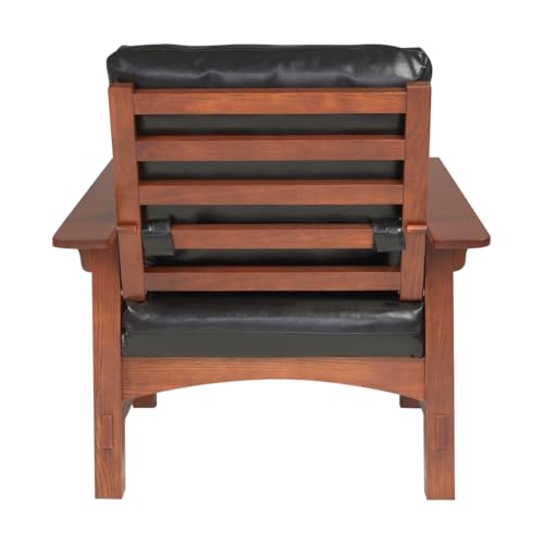 Sillón con tapizado de cuero sintético ajustable Madera miniatura 4