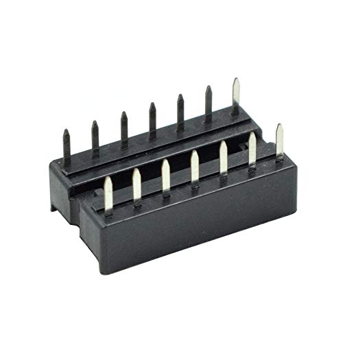 Bokwin 25Pcs Dip Ic Socket Adaptor 2.54Mm Pitch 7.6Mm Row Pitch 2 Row 14 Flat Pins Chip Solder Type Socket #TOP2