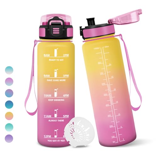 Vikaster Trinkflasche Sport, 500ml / 1L / 1,5L BPA-frei Tritan Auslaufsicher Kunststoff Wasserflasche, Kohlensäure Geeignet, Sportflasche für Fahrrad, Kinder, Schule, Fitness, Yoga