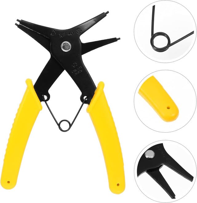 AASONS 2 in 1 Multifunctional Snap Ring Plier 4 Way Type 7" Circlip Pliers Multipurpose Hand Tool 10 β 40mm Capacity 4