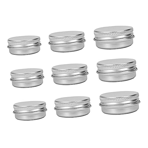 MUSISALY 9 piezas Cajas de Cosméticos de Aluminio Recipientes Redondos para Crema con Tapa para y Almacenamiento de Maquillaje