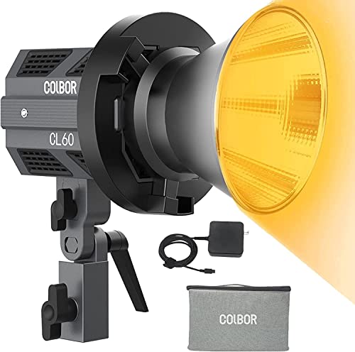 COLBOR CL60 65W Cob Light 2700-6500K Bi-color Bowens Mount APP Group Control Portable Video Light Pr