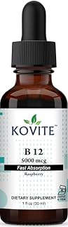 Kosher Vitamin B12 Liquid Drops 5000 mcg - Raspberry Flavor 1 Fl Oz