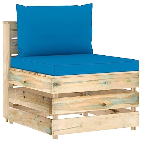 Sofá central modular con cojines de madera impregnada verde, kangqiling3074511