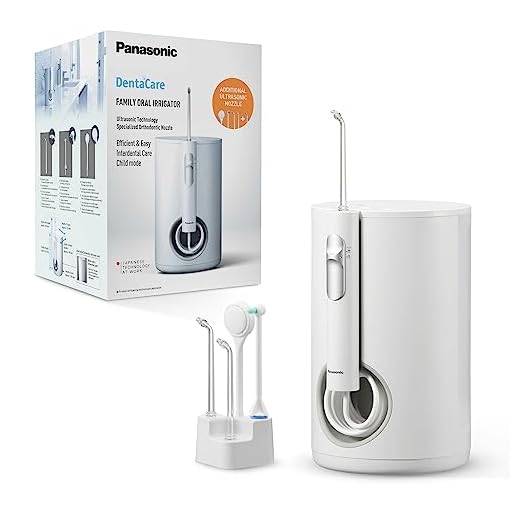 Panasonic EW1614AW503 PACK Irrigatore Orale per la Famiglia, Idropulsore per Denti, Getto Ultrasonico, Modalità Bambino, 10 Impostazioni di Pressione, IPX7, Ortodontico, 5 ugelli, Bianco