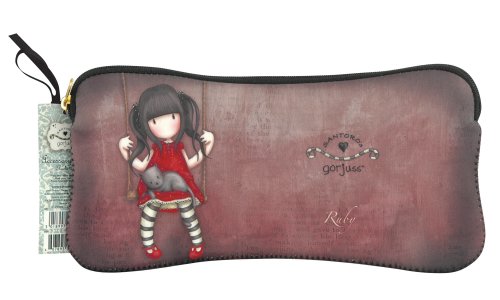 Santoro Gorjuss Neoprene Zippered Pencil/Cosmetic Case, Ruby (GJ27101)