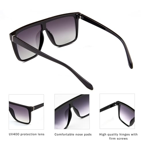 OSAGAMA Luxury Square Sunglasses for Women Men Unisex Lightweight Trendy Flat Top Sun Glasses Shades3