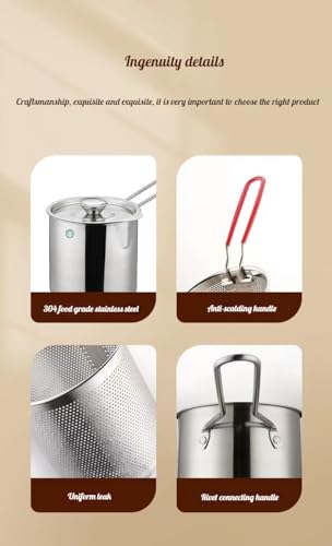 NW 1776 Frigideira de aço inoxidável com rede de filtro para uso doméstico, mini frigideira a gás, a