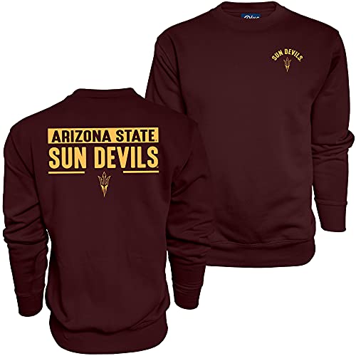 Blue 84 Men s Arizona State Sun Devils Crewneck Sweatshirt Front Back, Maroon, Medium