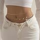 AMSNINK 6 Stück Bauchkette Gold für Frauen, Verstellbar Bauchkette Gold, Kettengürtel Waist Chain, Wasserfest, Nicht Anlaufend, Waist Chain, Körperschmuck