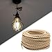ＫＬＫＣＭＳ Ceiling Lamp Fixtures Wire Rope Twisted Braided Line 10M Textile Hemp Electric Wires for Industrial Retro DIY Projects
