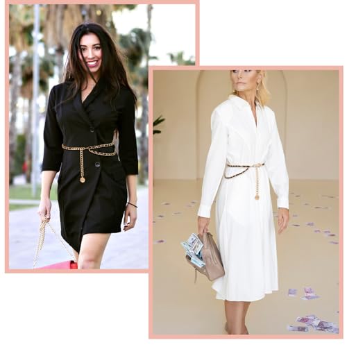 Layered Chain Belt Adjustable Fashion Chains Belts Metal Chain Belts for Women Fashion Bohemian Style Decorative Chains for Dresses/Jeans/Vests2