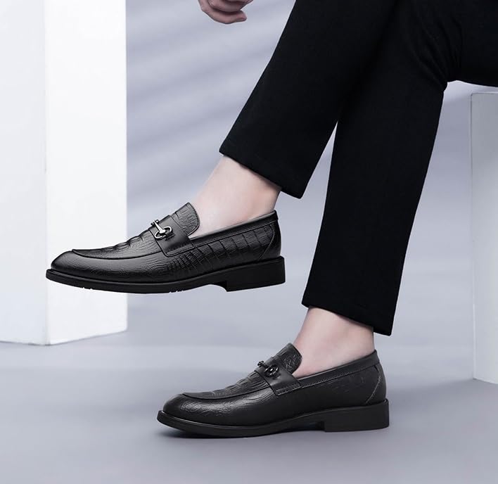 Men's Classic Genuine Leather Oxfords Mens Comfort Wide Pointed Toe Non-Slip Dress Shoes Slip On Formal Casual Business Derby Shoes3