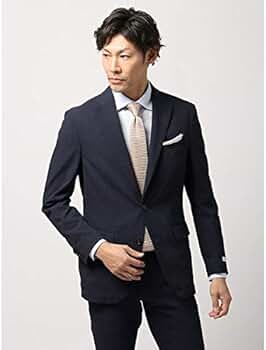 ザ・スーツカンパニー　ウォッシャブルコットンスーツ上下 ネイビー ジャケット／ウォッシャブル／EASY STRETCH／シャドーストライプ
