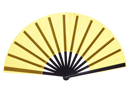 Greatlookz Chinese Nylon-Cloth Fan for Ladies, Yellow