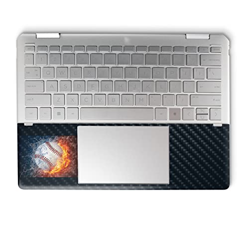 Image of MightySkins Carbon Fiber Skin Compatible with HP Spectre x360 14 inch (2022) Full Wrap Kit - Baseball Fire | Protective, Durable Textured Carbon Fiber Finish | Easy to Apply | Made in The USA