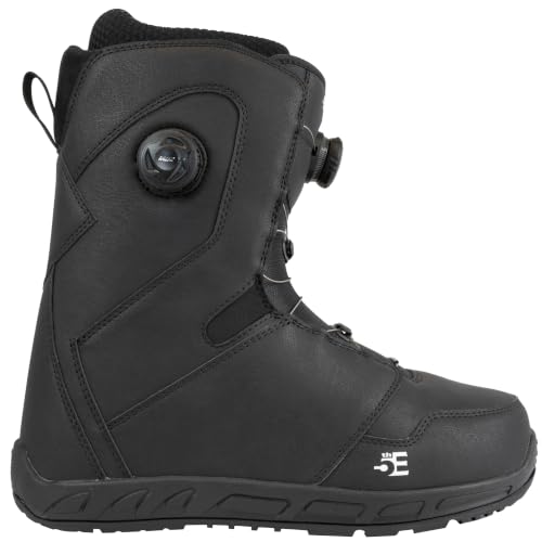 Image of 5th Element Men's Lace and Dial Snowboard Boots, Lace Black, 6 | Waterproof Liner, Secure Fit, Rubber Outsole, Designed for Beginner and Intermediate All-Mountain Snowboarders