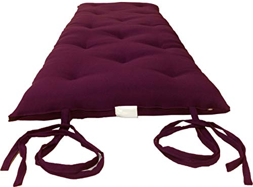 D&D Futon Furniture Traditional Japanese Floor Futon Mattresses, Foldable Cushion Mats, Yoga, Meditaion Single Size 3" Thick X 27" Wide X 80" Long (Burgundy)