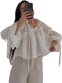 Oversize Chiffon Blouse Wide Sleeve Off White