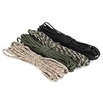 Set de 4 Cuerdas Paracord de 10 m (40 m Total) 4 m...: Cuerda paracord de alta calidad y resistente: El cuerda escalada está fabricado con 100 % nylon de alta resistencia, con 7 núcleos internos, cada uno compuesto por tres capas de nylon trenzadas y envuelto por 32 capas trenzadas. Extremadamente resist...