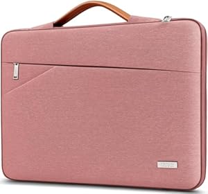 TECOOL 15,6 Zoll Laptoptasche Hülle Tasche für 15-15,6'' Lenovo Thinkpad Ideapad HP Dell Acer ASUS Samsung Chromebook Laptop Wasserdicht Notebooktasche Stoßfestes Schutzhülle, Rosa