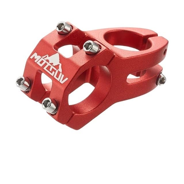 Attacco Manubrio MTB Ponte for Bici da Montagna Leggero for Bici da Strada Asta Corta da 45 mm Manubrio da Tavolo Riser Regolabile da 31,8 mm Ciclismo Attacco Manubrio Bici da Corsa(Red)