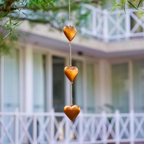 Pendentif en forme de cœur en métal pour déco de vacances lot de 2