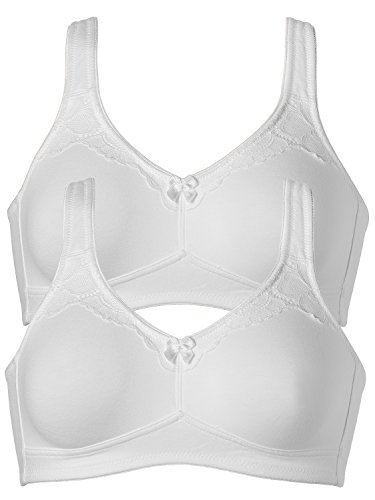 Preisvergleich Produktbild Naturana 2er Sparpack Baumwoll BH 5144 = 90-D in Weiss-Weiss