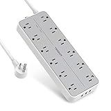 Surge Protector Power Strip, TESSAN 12 Wide Spaced Outlets with 3 USB Ports 6 Feet Flat Plug...