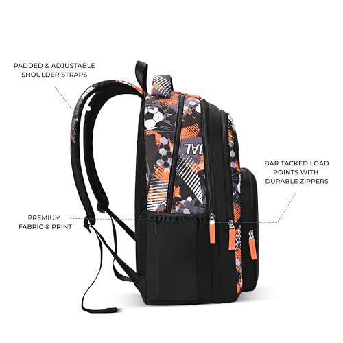 Image of Gear Athletic 17 inch /20L Medium Water Resistant School Bag /Casual Backpack /Daypack /Laptop Bag for Boys /Girls (Black - White)