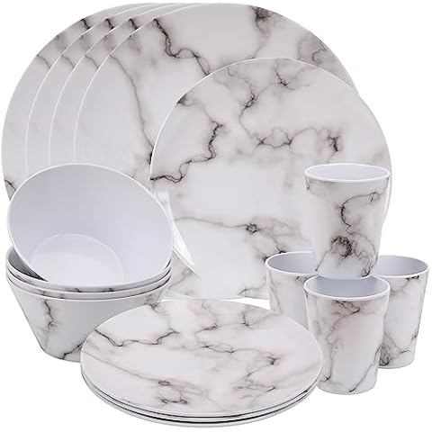 Trimming Shop 16pcs Marble Dinner Set Cover